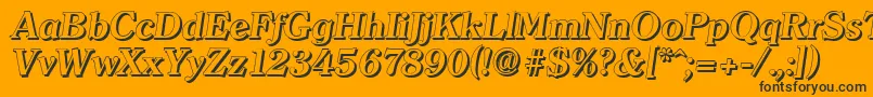 ClearfaceshadowBolditalic-Schriftart – Schwarze Schriften auf orangefarbenem Hintergrund