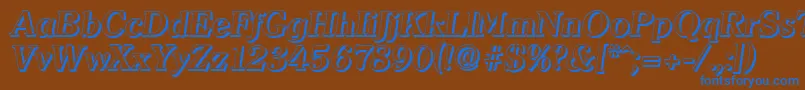 ClearfaceshadowBolditalic-Schriftart – Blaue Schriften auf braunem Hintergrund
