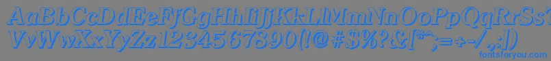 ClearfaceshadowBolditalic-Schriftart – Blaue Schriften auf grauem Hintergrund