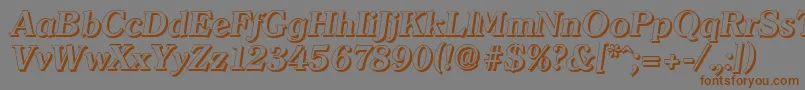 ClearfaceshadowBolditalic-Schriftart – Braune Schriften auf grauem Hintergrund