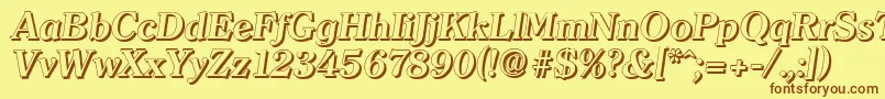 ClearfaceshadowBolditalic Font – Brown Fonts on Yellow Background