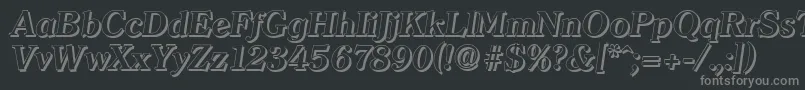 フォントClearfaceshadowBolditalic – 黒い背景に灰色の文字