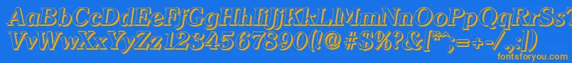ClearfaceshadowBolditalic Font – Orange Fonts on Blue Background