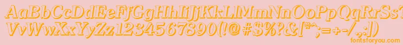 ClearfaceshadowBolditalic-Schriftart – Orangefarbene Schriften auf rosa Hintergrund