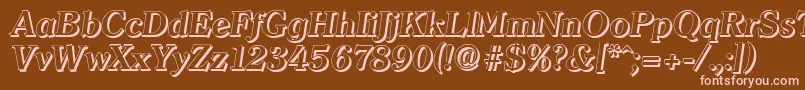 ClearfaceshadowBolditalic Font – Pink Fonts on Brown Background