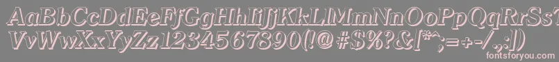 ClearfaceshadowBolditalic-Schriftart – Rosa Schriften auf grauem Hintergrund