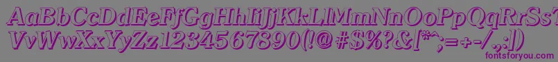 Шрифт ClearfaceshadowBolditalic – фиолетовые шрифты на сером фоне
