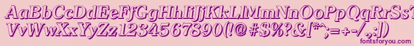 ClearfaceshadowBolditalic Font – Purple Fonts on Pink Background