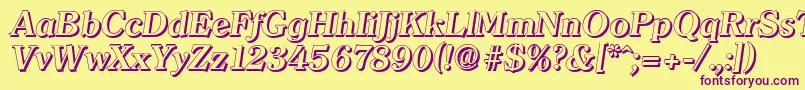 ClearfaceshadowBolditalic Font – Purple Fonts on Yellow Background