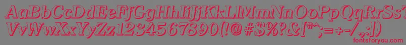 ClearfaceshadowBolditalic Font – Red Fonts on Gray Background