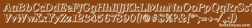 ClearfaceshadowBolditalic Font – White Fonts on Brown Background