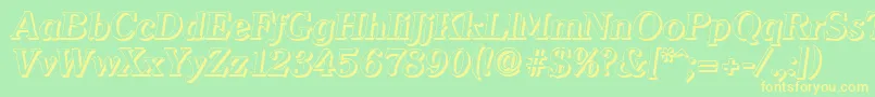 ClearfaceshadowBolditalic Font – Yellow Fonts on Green Background