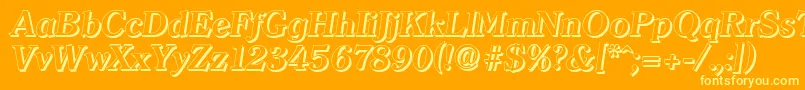 Шрифт ClearfaceshadowBolditalic – жёлтые шрифты на оранжевом фоне