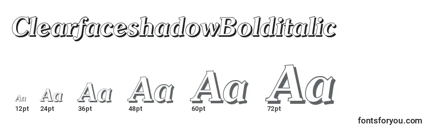 ClearfaceshadowBolditalic Font Sizes