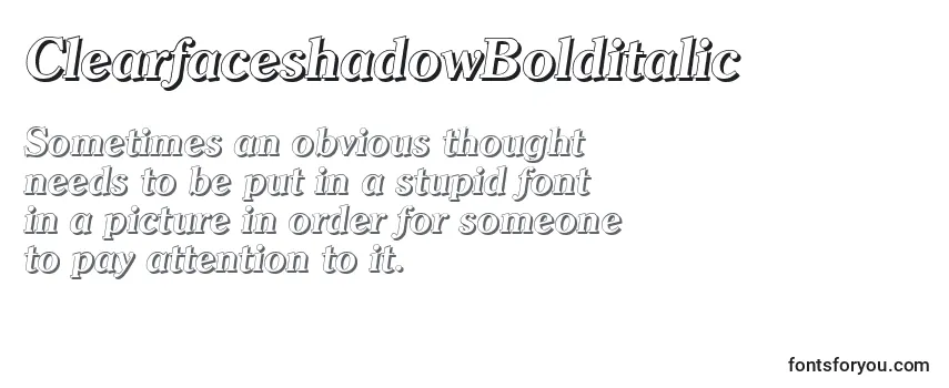 ClearfaceshadowBolditalic Font