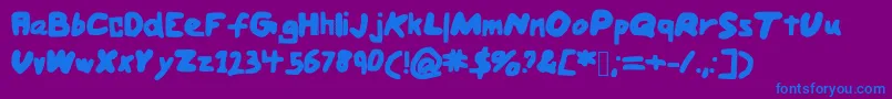 Boldhandwriting Font – Blue Fonts on Purple Background