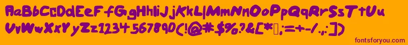 Boldhandwriting Font – Purple Fonts on Orange Background