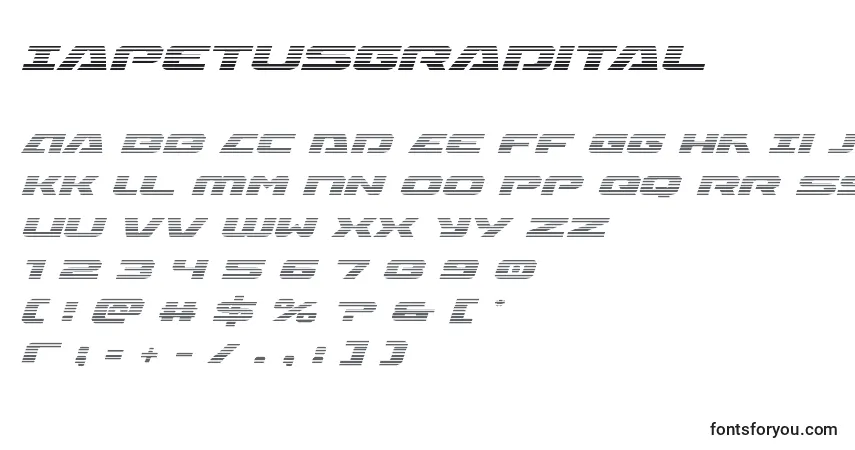 Schriftart Iapetusgradital – Alphabet, Zahlen, spezielle Symbole