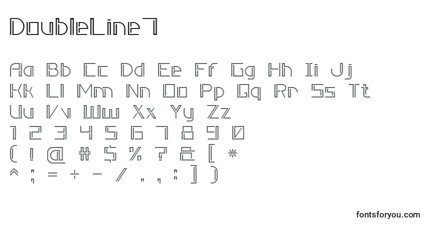 Czcionka DoubleLine7 – alfabet, cyfry, specjalne znaki