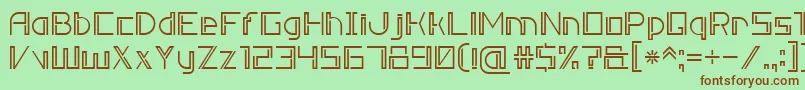 フォントDoubleLine7 – 緑の背景に茶色のフォント