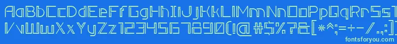 DoubleLine7 Font – Green Fonts on Blue Background