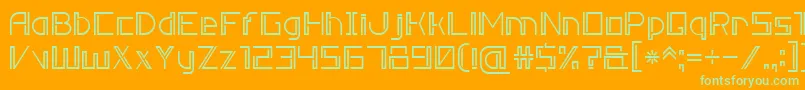 DoubleLine7-Schriftart – Grüne Schriften auf orangefarbenem Hintergrund