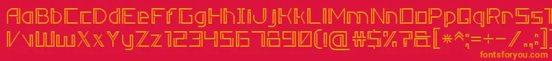 DoubleLine7 Font – Orange Fonts on Red Background