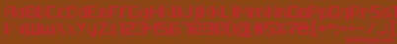 フォントDoubleLine7 – 赤い文字が茶色の背景にあります。