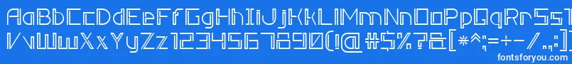 フォントDoubleLine7 – 青い背景に白い文字