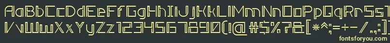 フォントDoubleLine7 – 黒い背景に黄色の文字