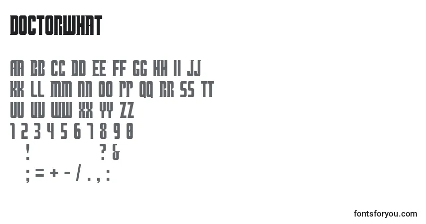 A fonte Doctorwhat – alfabeto, números, caracteres especiais