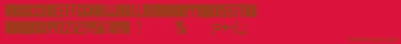 Doctorwhat Font – Brown Fonts on Red Background