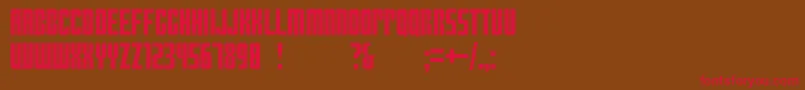 Doctorwhat-Schriftart – Rote Schriften auf braunem Hintergrund