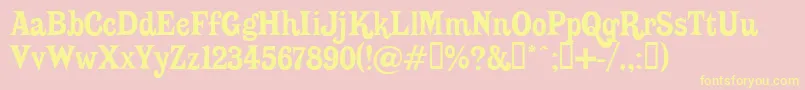 Putain Font – Yellow Fonts on Pink Background