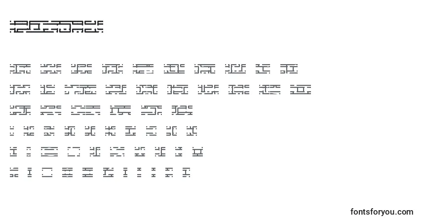 Schriftart Entlayrb – Alphabet, Zahlen, spezielle Symbole