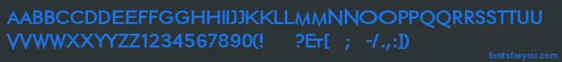 Czcionka Ethblackextended – niebieskie czcionki na czarnym tle