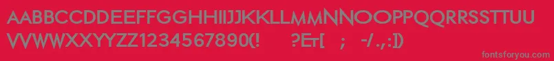 Ethblackextended-fontti – harmaat kirjasimet punaisella taustalla
