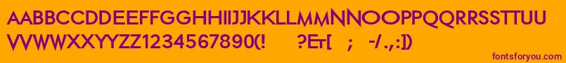 Ethblackextended-fontti – violetit fontit oranssilla taustalla