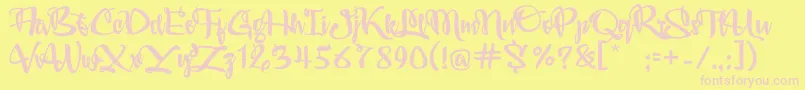 Audrey Font – Pink Fonts on Yellow Background