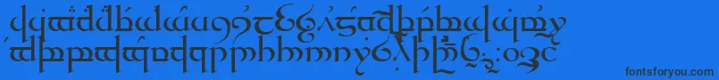 TengwarQuenya-Schriftart – Schwarze Schriften auf blauem Hintergrund