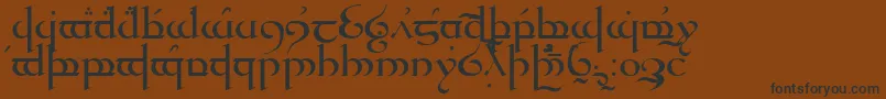 Шрифт TengwarQuenya – чёрные шрифты на коричневом фоне