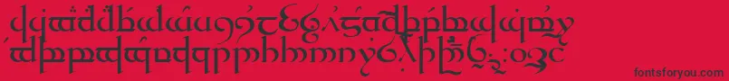 Fonte TengwarQuenya – fontes pretas em um fundo vermelho