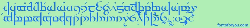 フォントTengwarQuenya – 青い文字は緑の背景です。