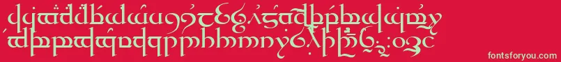 TengwarQuenya Font – Green Fonts on Red Background