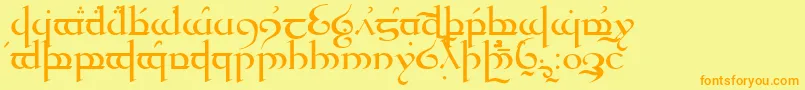 TengwarQuenya Font – Orange Fonts on Yellow Background