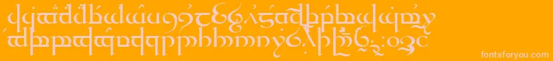 TengwarQuenya-Schriftart – Rosa Schriften auf orangefarbenem Hintergrund