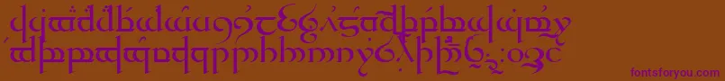 TengwarQuenya Font – Purple Fonts on Brown Background