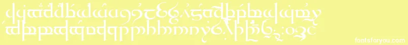 TengwarQuenya Font – White Fonts on Yellow Background