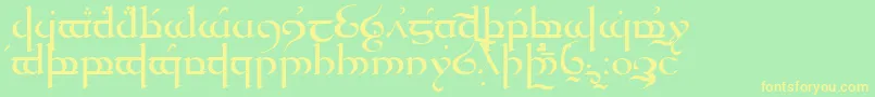 TengwarQuenya Font – Yellow Fonts on Green Background