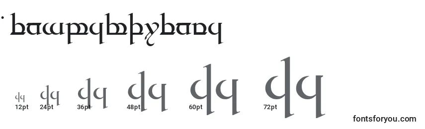 Размеры шрифта TengwarQuenya